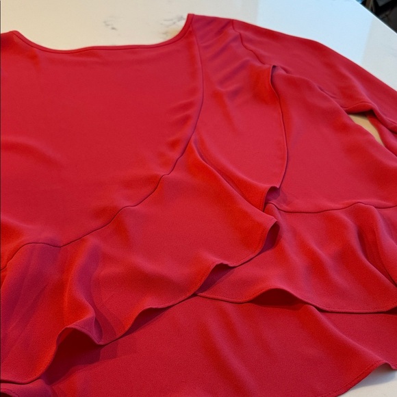 LOFT Red Ruffle Blouse - Picture 5 of 6